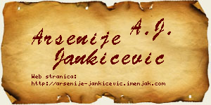 Arsenije Jankićević vizit kartica
